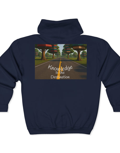 Load image into Gallery viewer, Reading Is the Journey Zip-Up Hoodie — Knowledge Is the Destination
