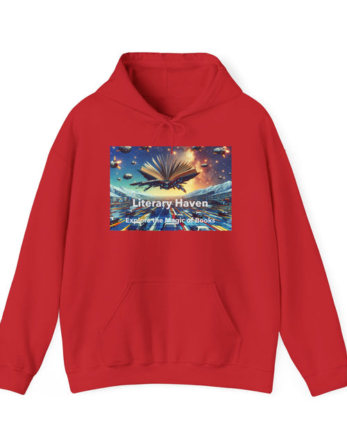 Load image into Gallery viewer, Literary Haven Hoodie, Cozy Book Lover Sweatshirt, Gifts for Readers, Bookworm Apparel, Literary Themed Clothing, Unique Reading Gift
