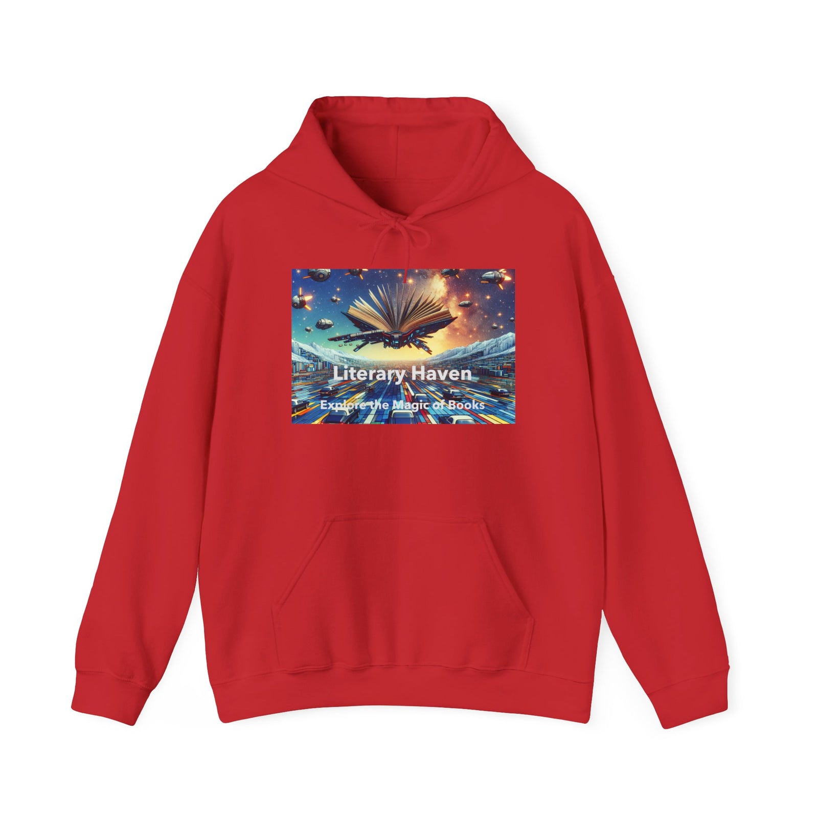 Literary Haven Hoodie, Cozy Book Lover Sweatshirt, Gifts for Readers, Bookworm Apparel, Literary Themed Clothing, Unique Reading Gift