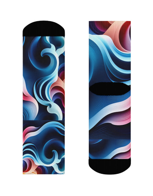 Load image into Gallery viewer, Abstract Wave Crew Socks - Fun and Vibrant Design
