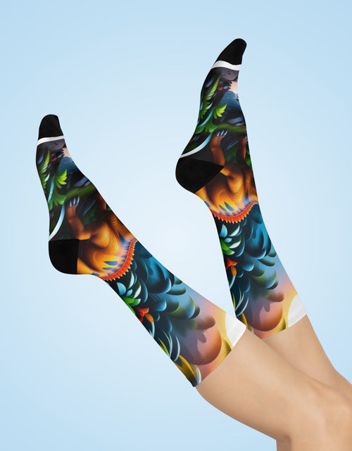 Load image into Gallery viewer, Socks: Dinosaur Crew Socks - Fun &amp; Cozy Footwear
