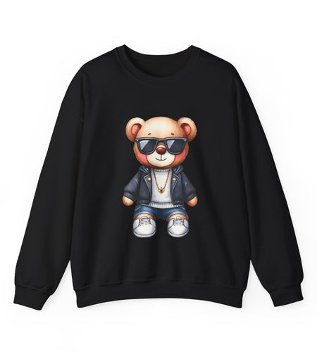 Cool Bear Graphic Sweatshirt - Unisex Crewneck, Comfy Casual Wear, Perfect Gift for Friends, Unique Design for Cozy Days