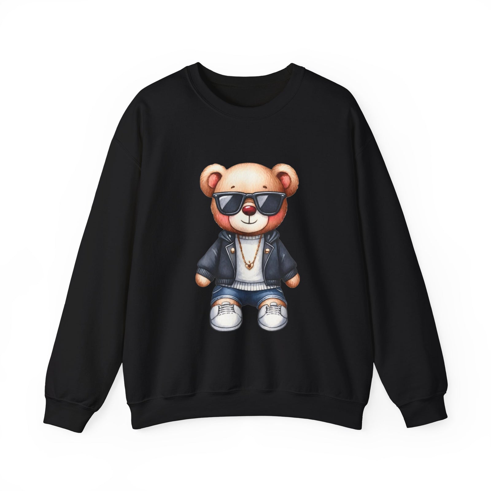 Cool Bear Graphic Sweatshirt - Unisex Crewneck, Comfy Casual Wear, Perfect Gift for Friends, Unique Design for Cozy Days