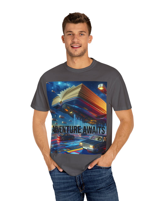 Load image into Gallery viewer, Adventure Awaits T-shirt for Book Lovers
