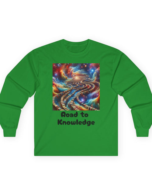 Load image into Gallery viewer, Inspirational Long Sleeve Tee, Road to Knowledge Unisex Shirt, Educational Gift, Casual Wear, Science Tee, Unique Gift Idea
