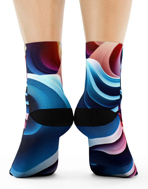 Load image into Gallery viewer, Abstract Wave Crew Socks - Fun and Vibrant Design
