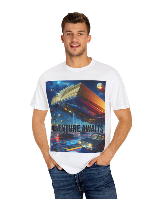 Load image into Gallery viewer, Adventure Awaits T-shirt for Book Lovers
