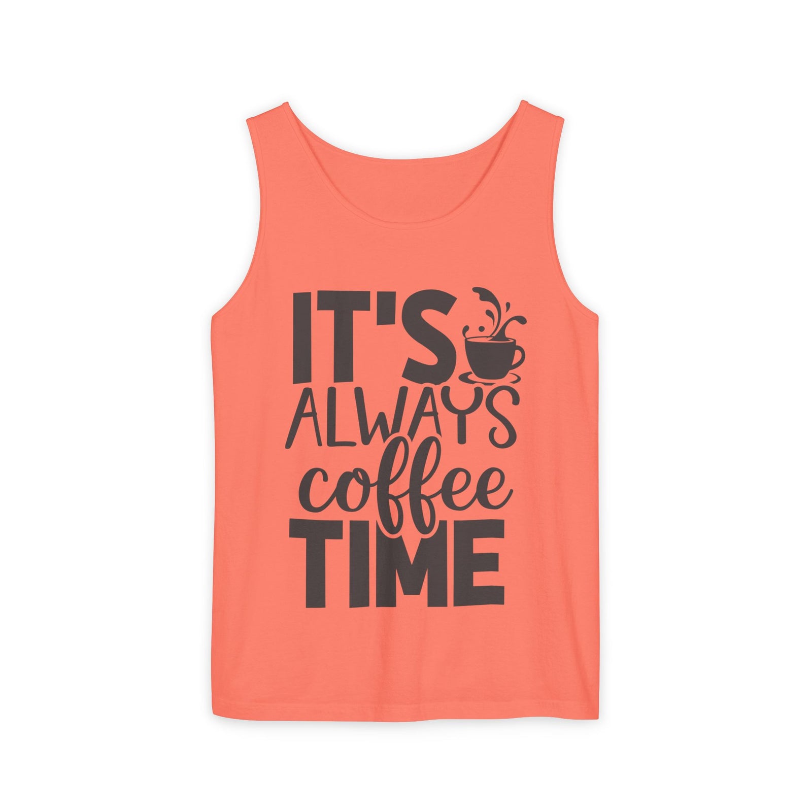 Coffee Time Tank Top, Stylish Unisex Tee, Coffee Lover Gift, Summer Fashion, Relaxed Vibe, Casual Wear