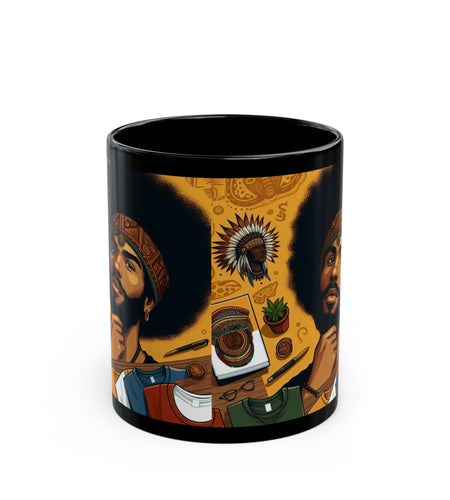 Coffee Mug - 70's Vibe Black Mug (11oz, 15oz)