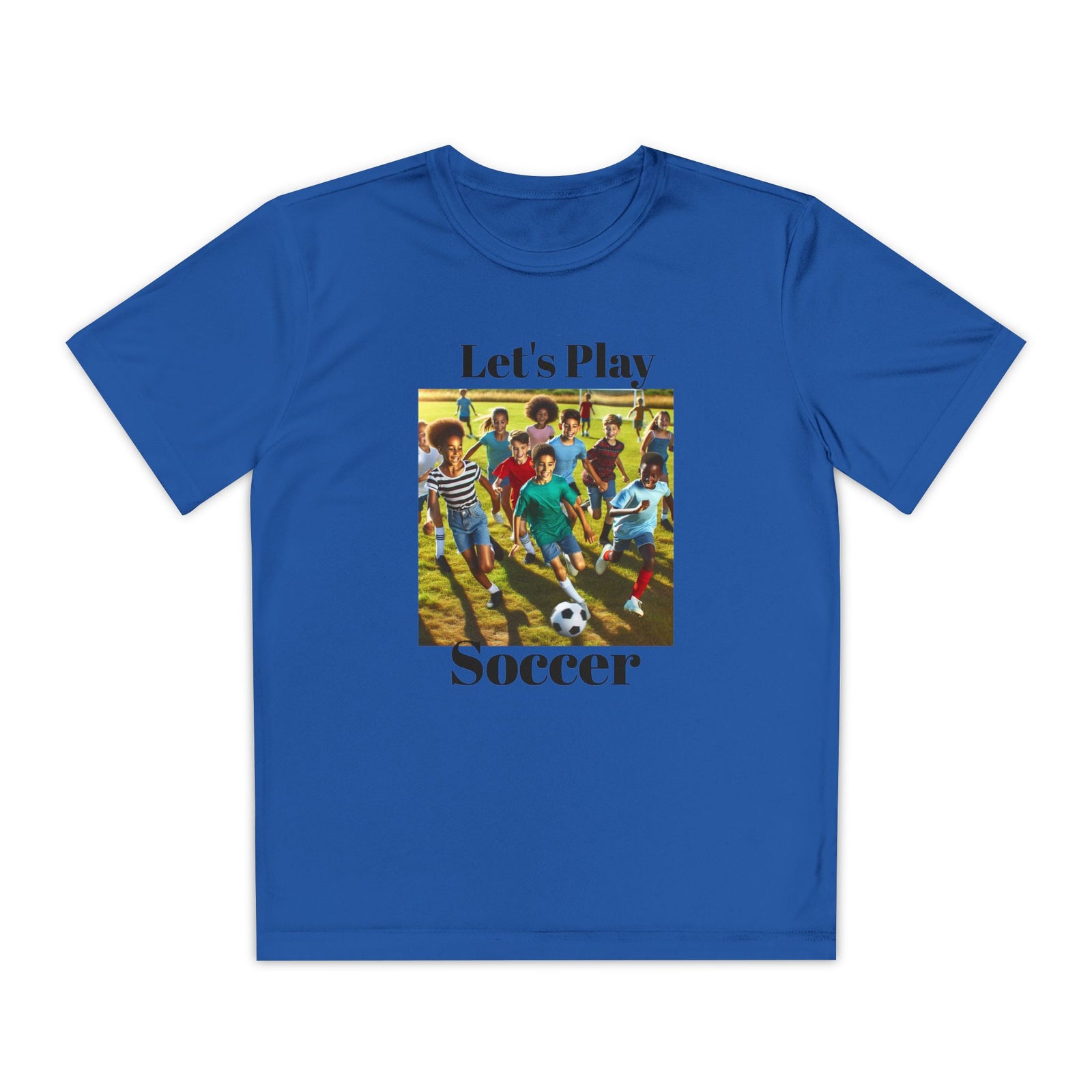 Youth Soccer Tee - Let's Play Soccer, Kids Sports Shirt, Soccer T-Shirt, Activewear for Boys & Girls, Team Spirit Apparel