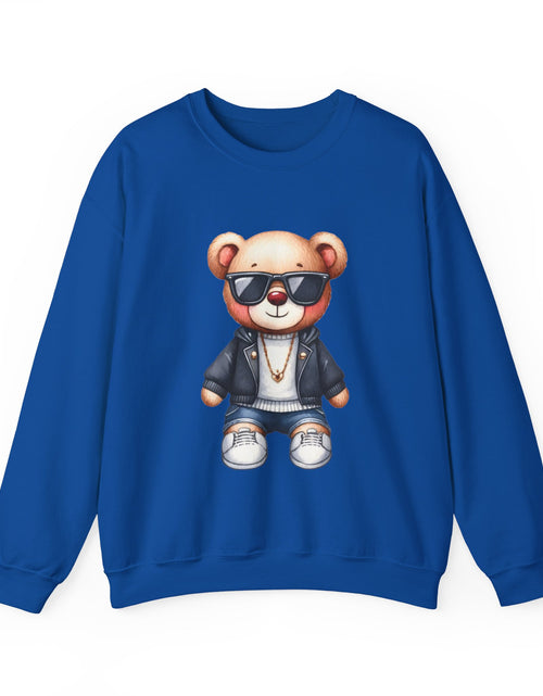 Load image into Gallery viewer, Cool Bear Graphic Sweatshirt - Unisex Crewneck, Comfy Casual Wear, Perfect Gift for Friends, Unique Design for Cozy Days
