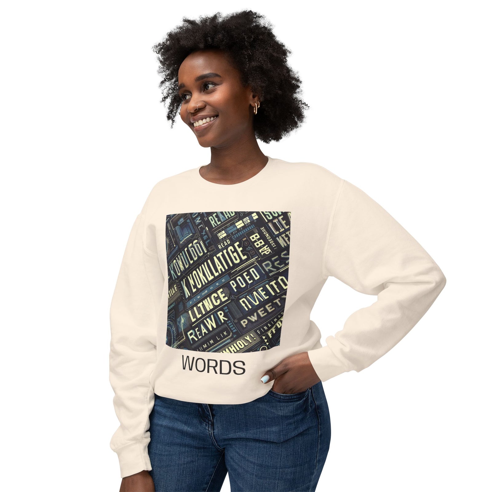 Knowledge Is Power Unisex Lightweight Crewneck Sweatshirt, Casual Wear, Gift for Students, Motivational Apparel, Educational Fashion