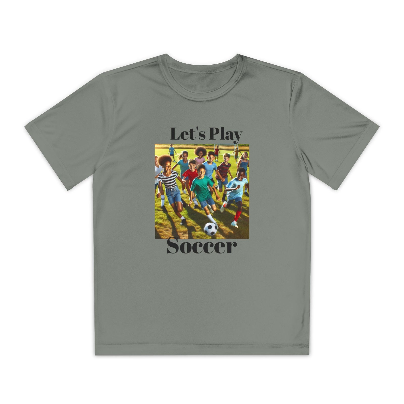 Youth Soccer Tee - Let's Play Soccer, Kids Sports Shirt, Soccer T-Shirt, Activewear for Boys & Girls, Team Spirit Apparel