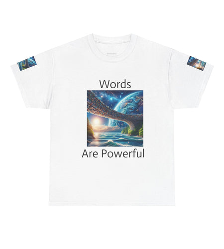 Inspirational Universe T-Shirt - 'Words Are Powerful' Graphic - Motivational Gift for Dreamers, Writers, and Creators, Casual Wear, [...]