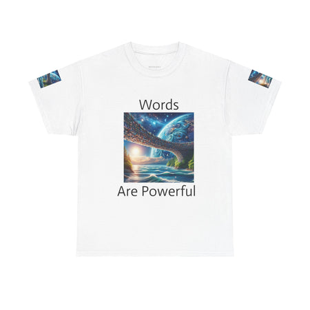 Inspirational Universe T-Shirt - 'Words Are Powerful' Graphic - Motivational Gift for Dreamers, Writers, and Creators, Casual Wear, [...]