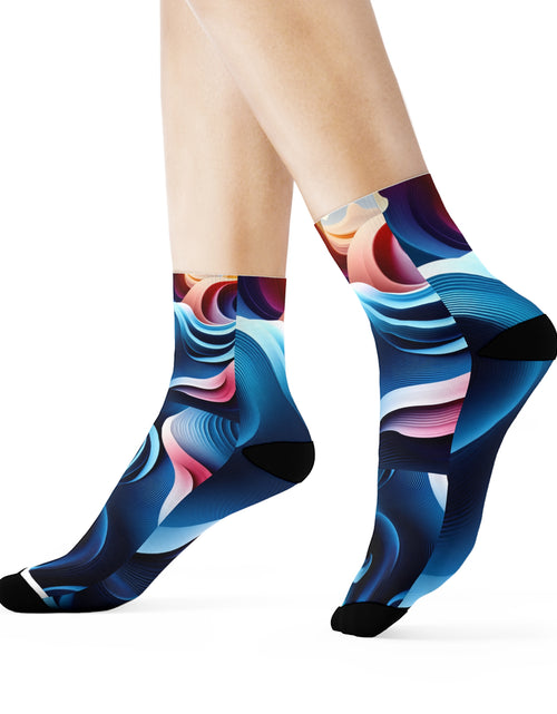 Load image into Gallery viewer, Abstract Wave Crew Socks - Fun and Vibrant Design

