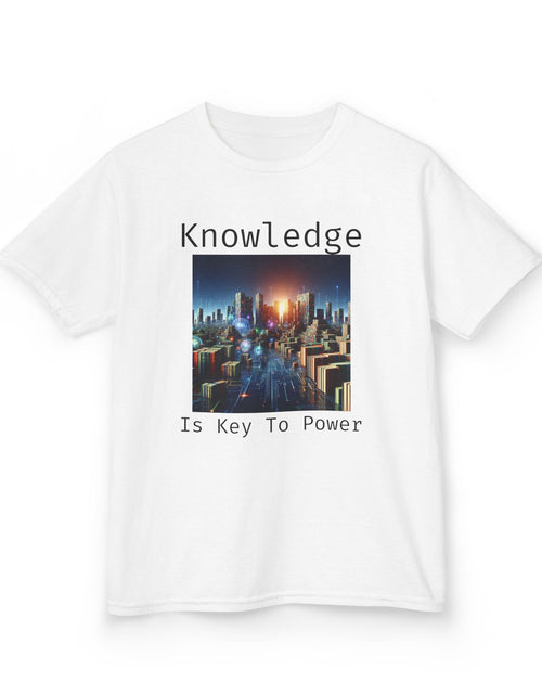 Load image into Gallery viewer, Knowledge Is Key to Power Kids Tee, Inspirational T-Shirt for Youth, Perfect for Back to School, Family Gatherings, Gift for Kids
