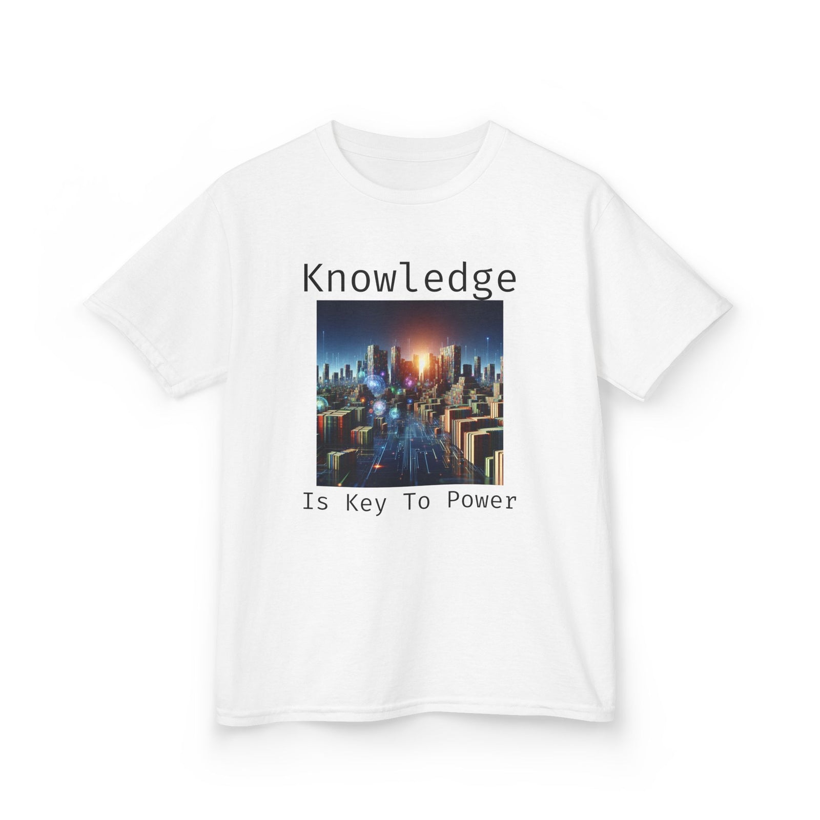 Knowledge Is Key to Power Kids Tee, Inspirational T-Shirt for Youth, Perfect for Back to School, Family Gatherings, Gift for Kids