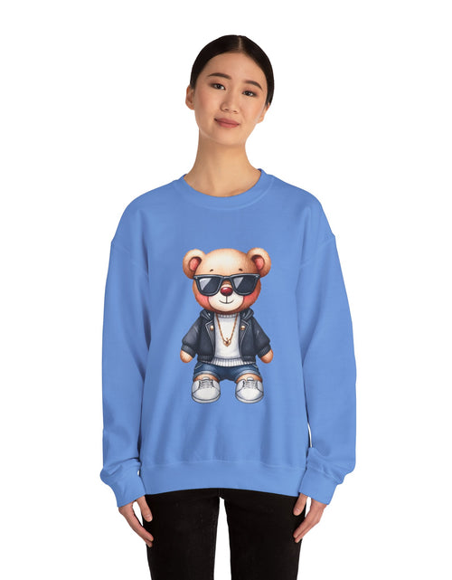 Load image into Gallery viewer, Cool Bear Graphic Sweatshirt - Unisex Crewneck, Comfy Casual Wear, Perfect Gift for Friends, Unique Design for Cozy Days
