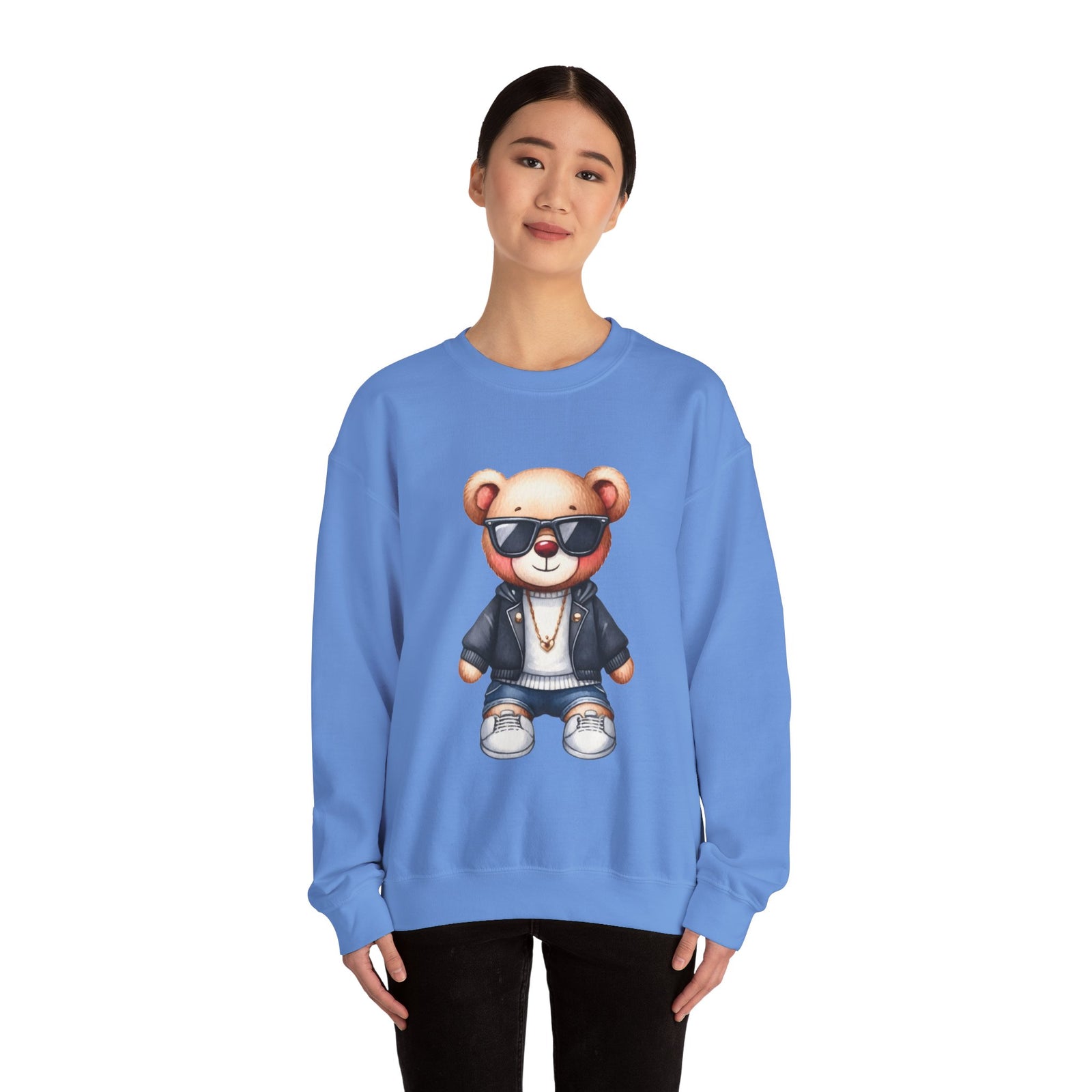 Cool Bear Graphic Sweatshirt - Unisex Crewneck, Comfy Casual Wear, Perfect Gift for Friends, Unique Design for Cozy Days