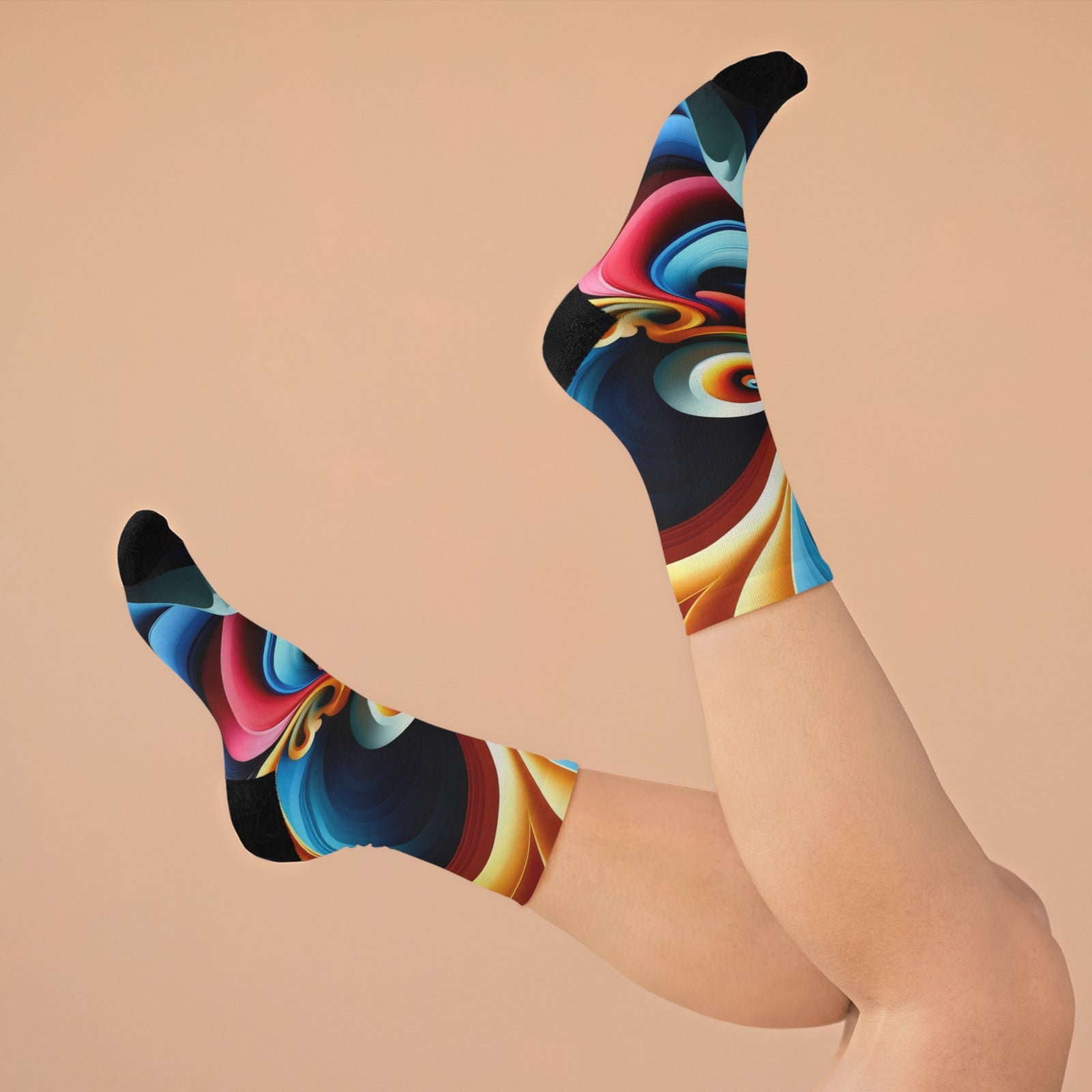 Artistic Poly Socks - Colorful Recycled Footwear