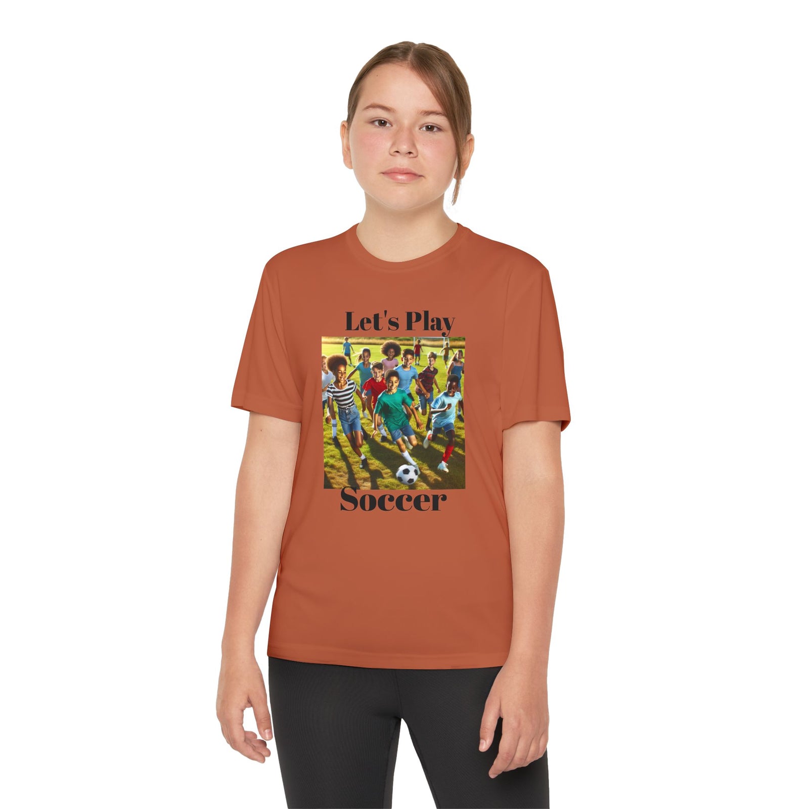 Youth Soccer Tee - Let's Play Soccer, Kids Sports Shirt, Soccer T-Shirt, Activewear for Boys & Girls, Team Spirit Apparel