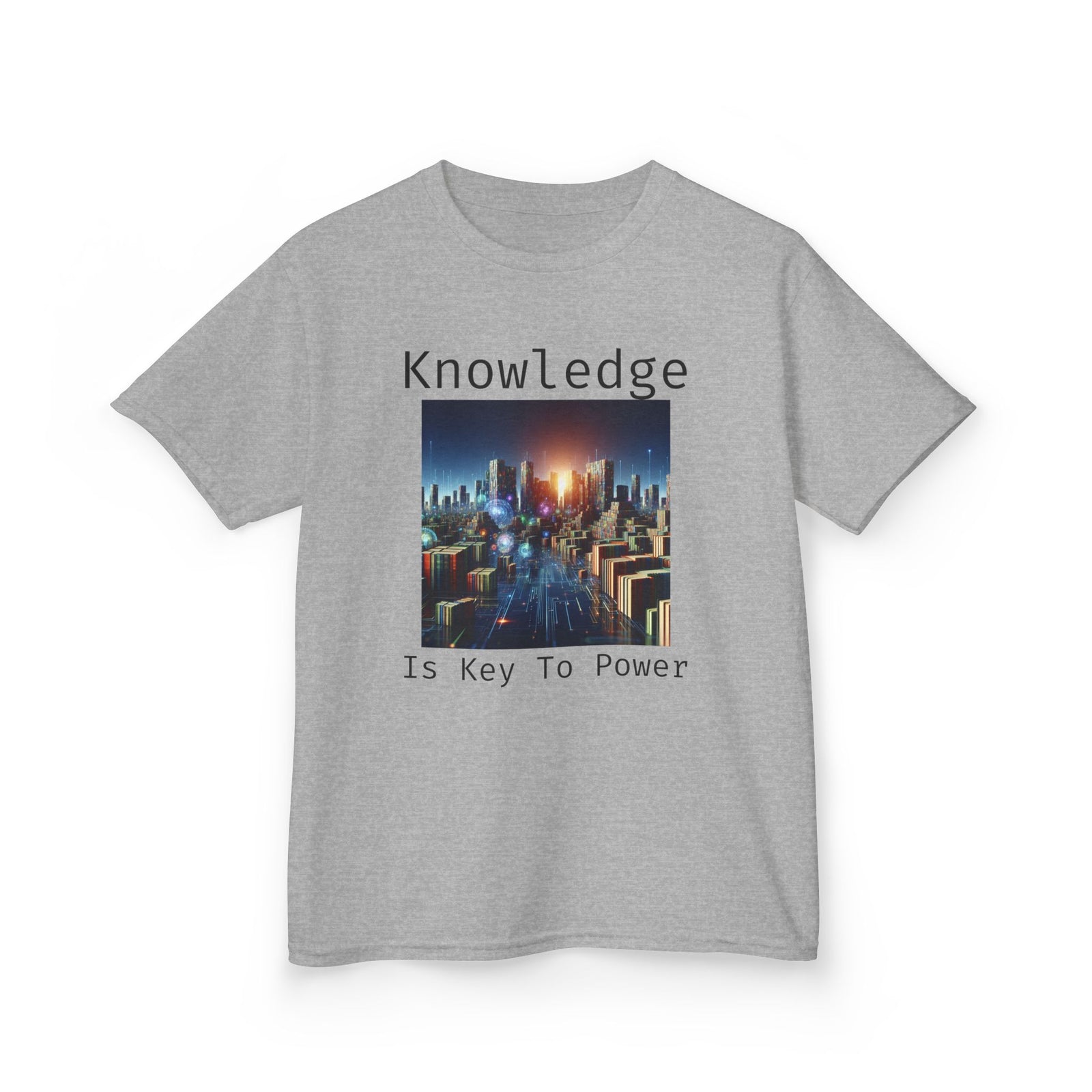 Knowledge Is Key to Power Kids Tee, Inspirational T-Shirt for Youth, Perfect for Back to School, Family Gatherings, Gift for Kids