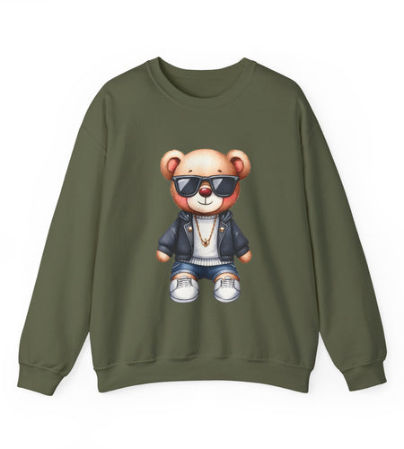Cool Bear Graphic Sweatshirt - Unisex Crewneck, Comfy Casual Wear, Perfect Gift for Friends, Unique Design for Cozy Days