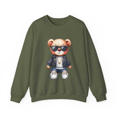 Cool Bear Graphic Sweatshirt - Unisex Crewneck, Comfy Casual Wear, Perfect Gift for Friends, Unique Design for Cozy Days