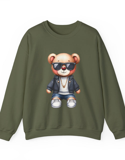 Load image into Gallery viewer, Cool Bear Graphic Sweatshirt - Unisex Crewneck, Comfy Casual Wear, Perfect Gift for Friends, Unique Design for Cozy Days
