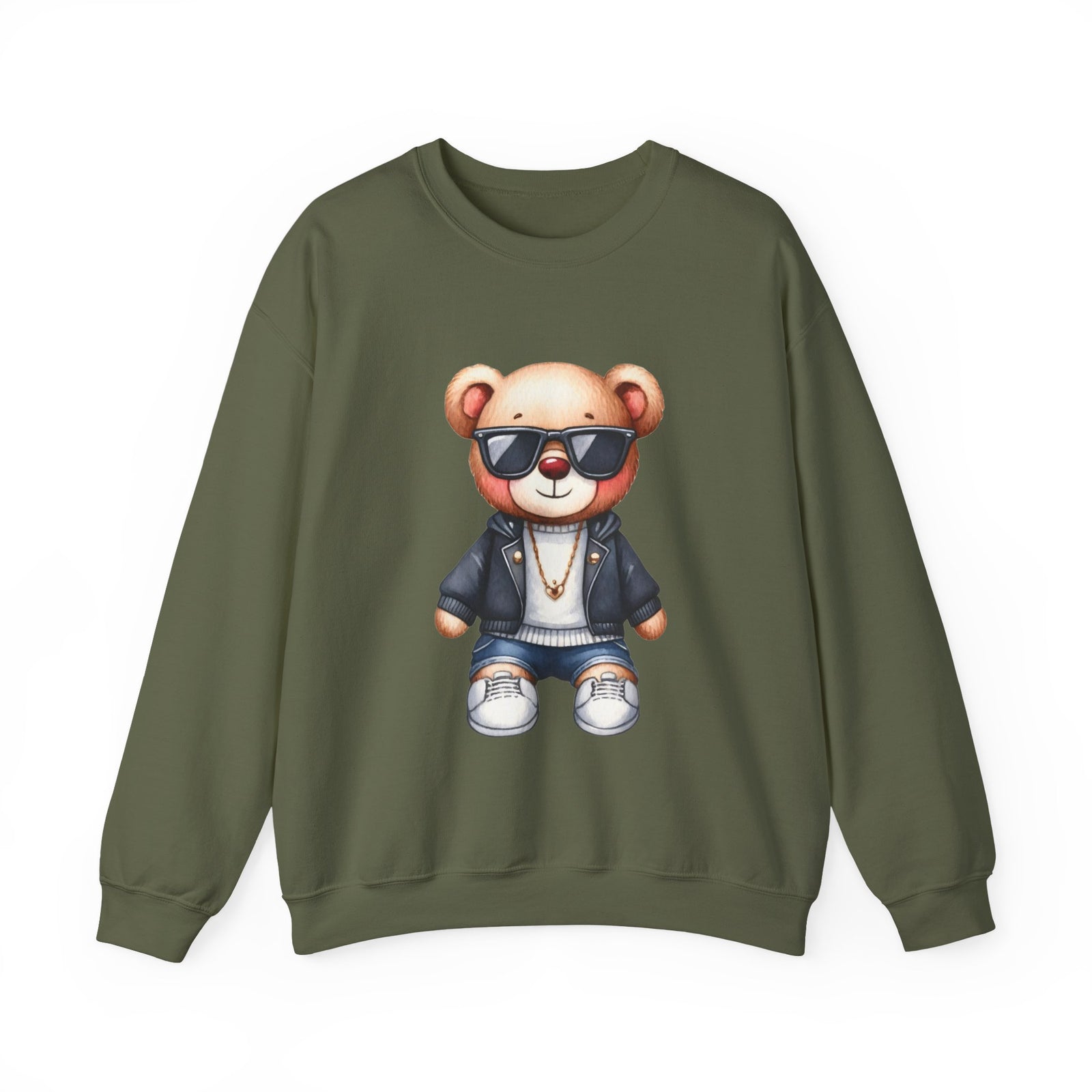 Cool Bear Graphic Sweatshirt - Unisex Crewneck, Comfy Casual Wear, Perfect Gift for Friends, Unique Design for Cozy Days