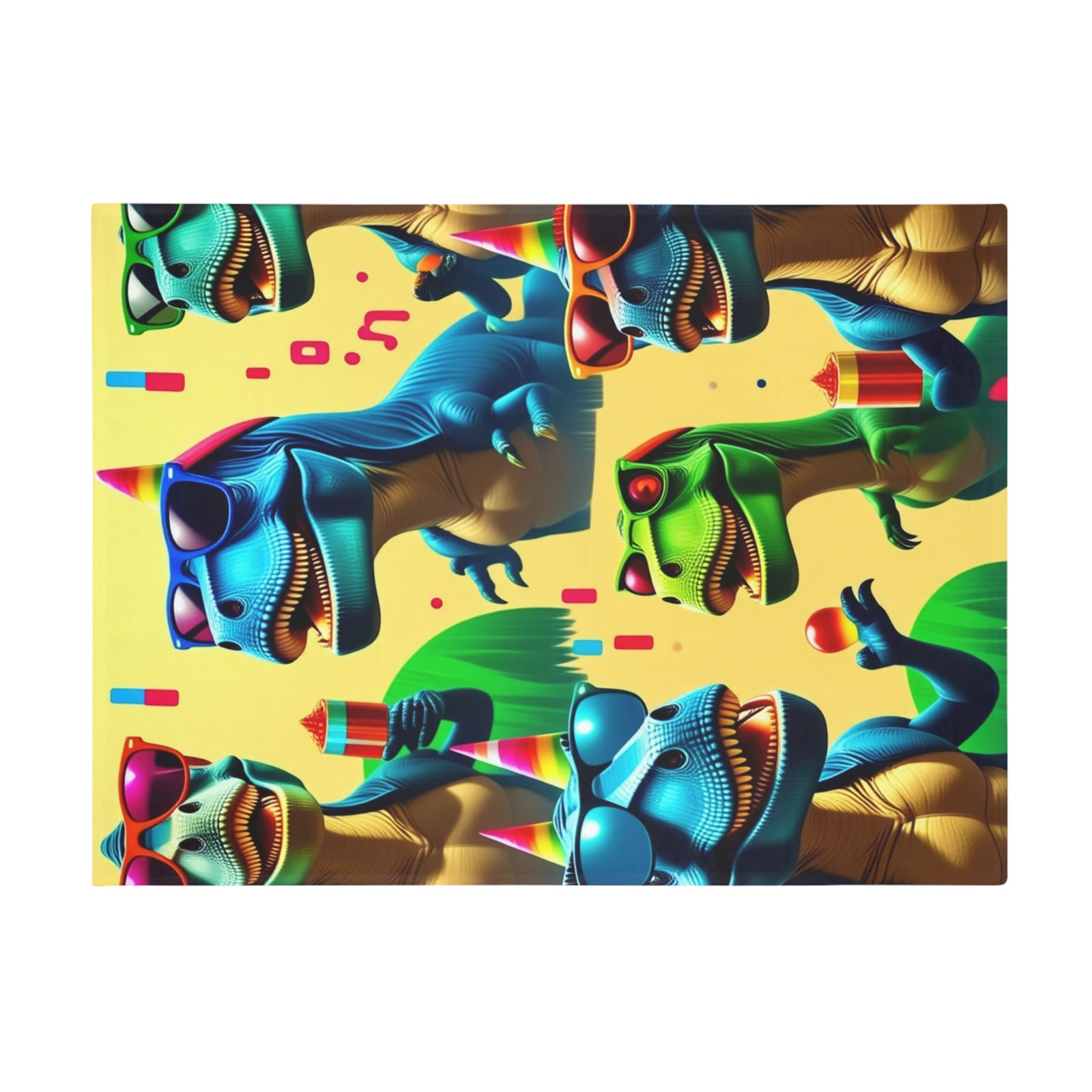 Dinosaur Party Blanket - Plush Fleece