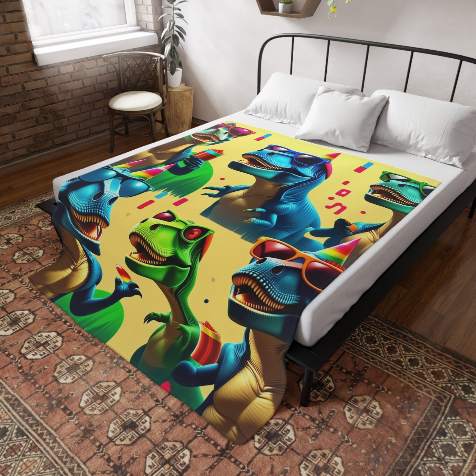 Dinosaur Party Blanket - Plush Fleece