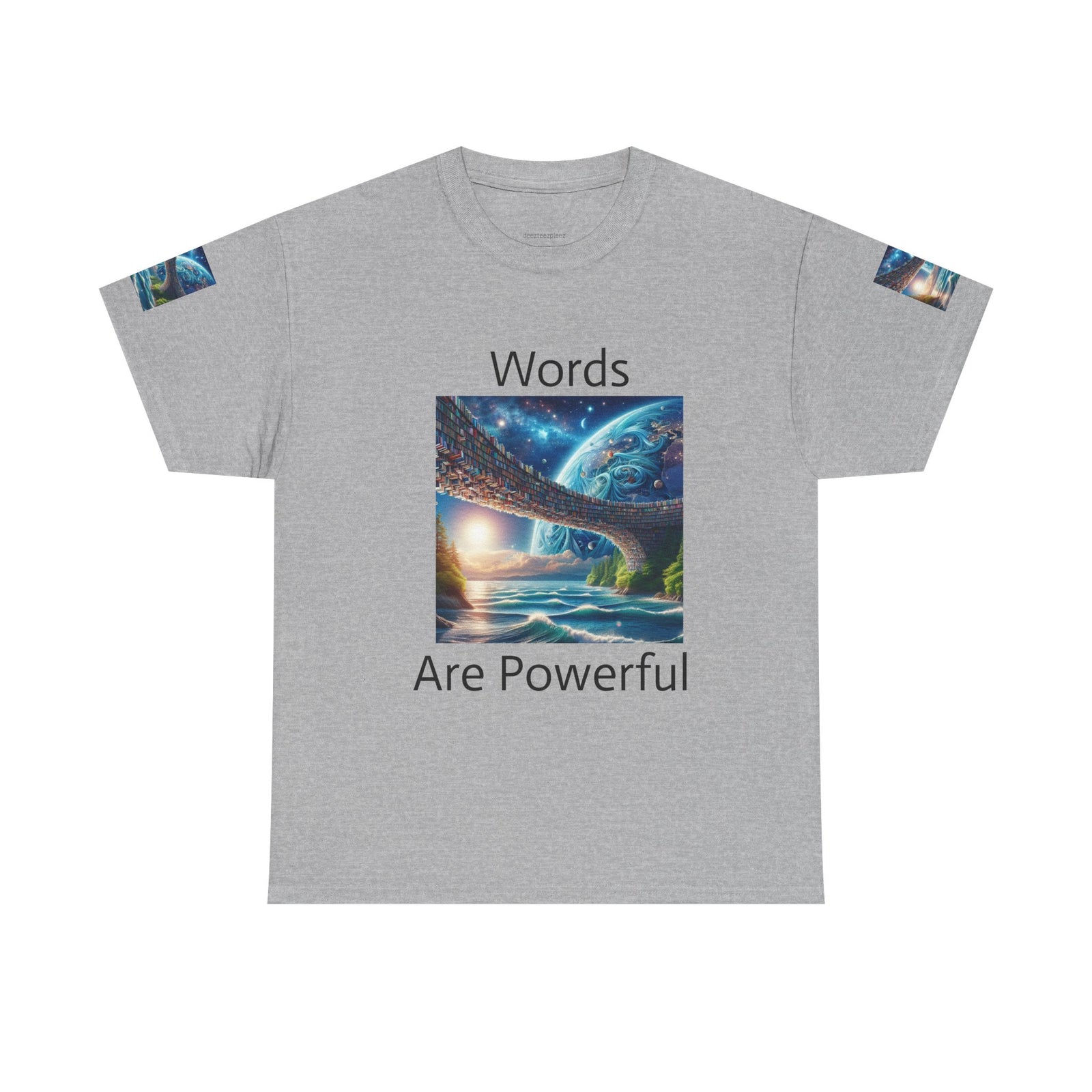 Inspirational Universe T-Shirt - 'Words Are Powerful' Graphic - Motivational Gift for Dreamers, Writers, and Creators, Casual Wear, [...]