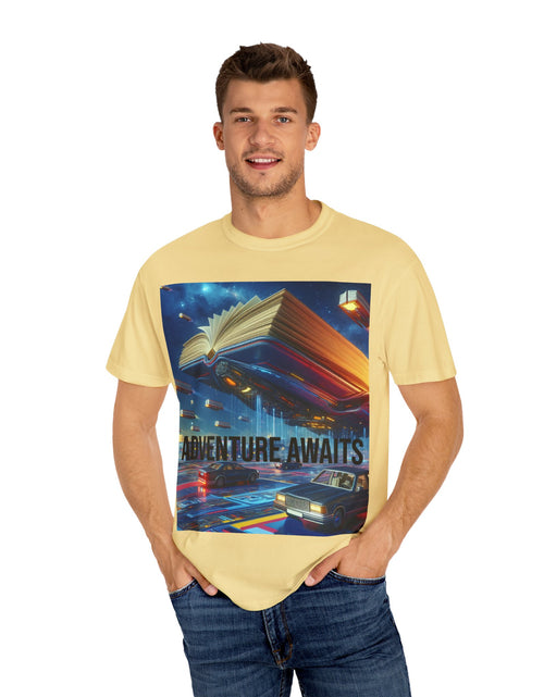 Load image into Gallery viewer, Adventure Awaits T-shirt for Book Lovers

