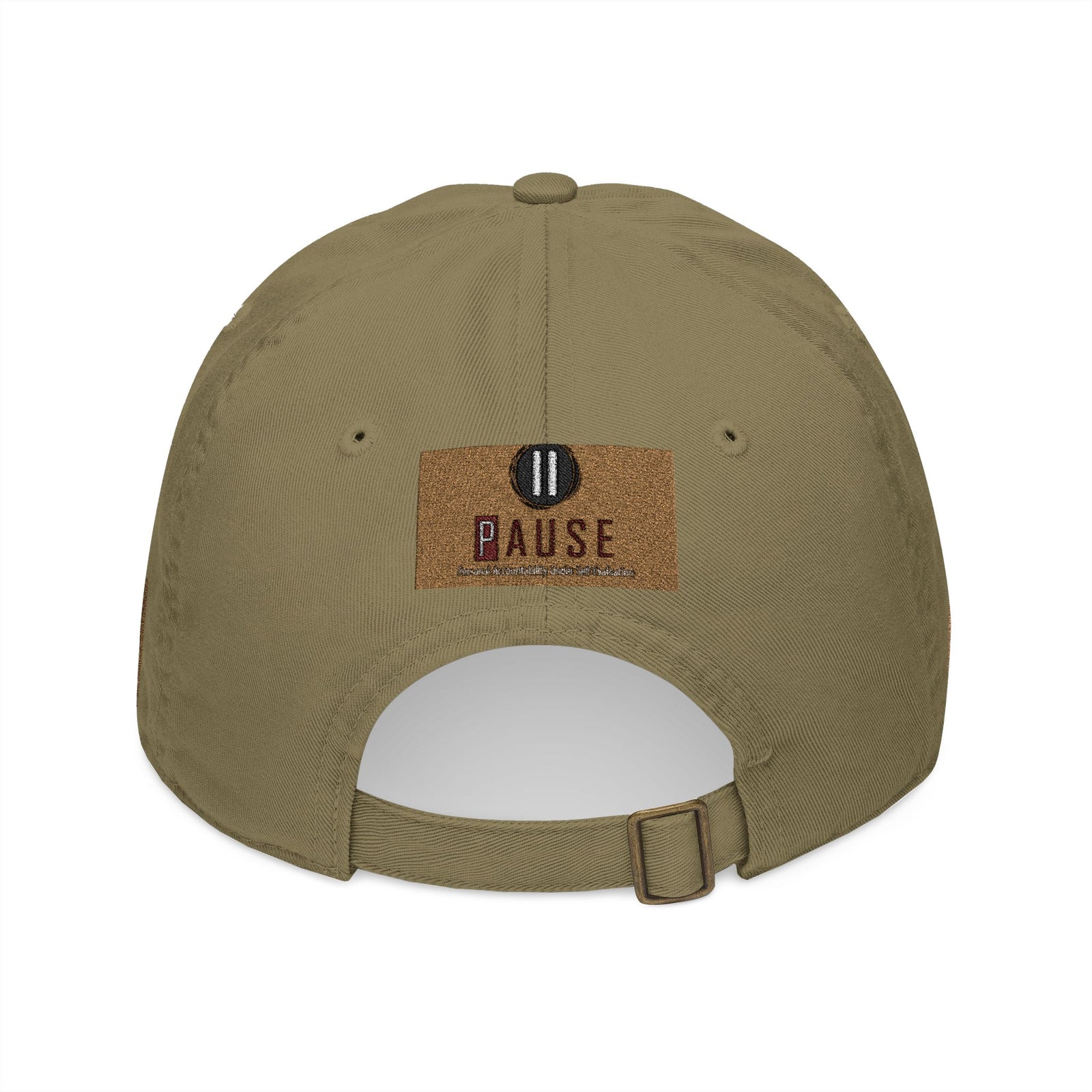 Cap Embroidered with 'Pause' Design