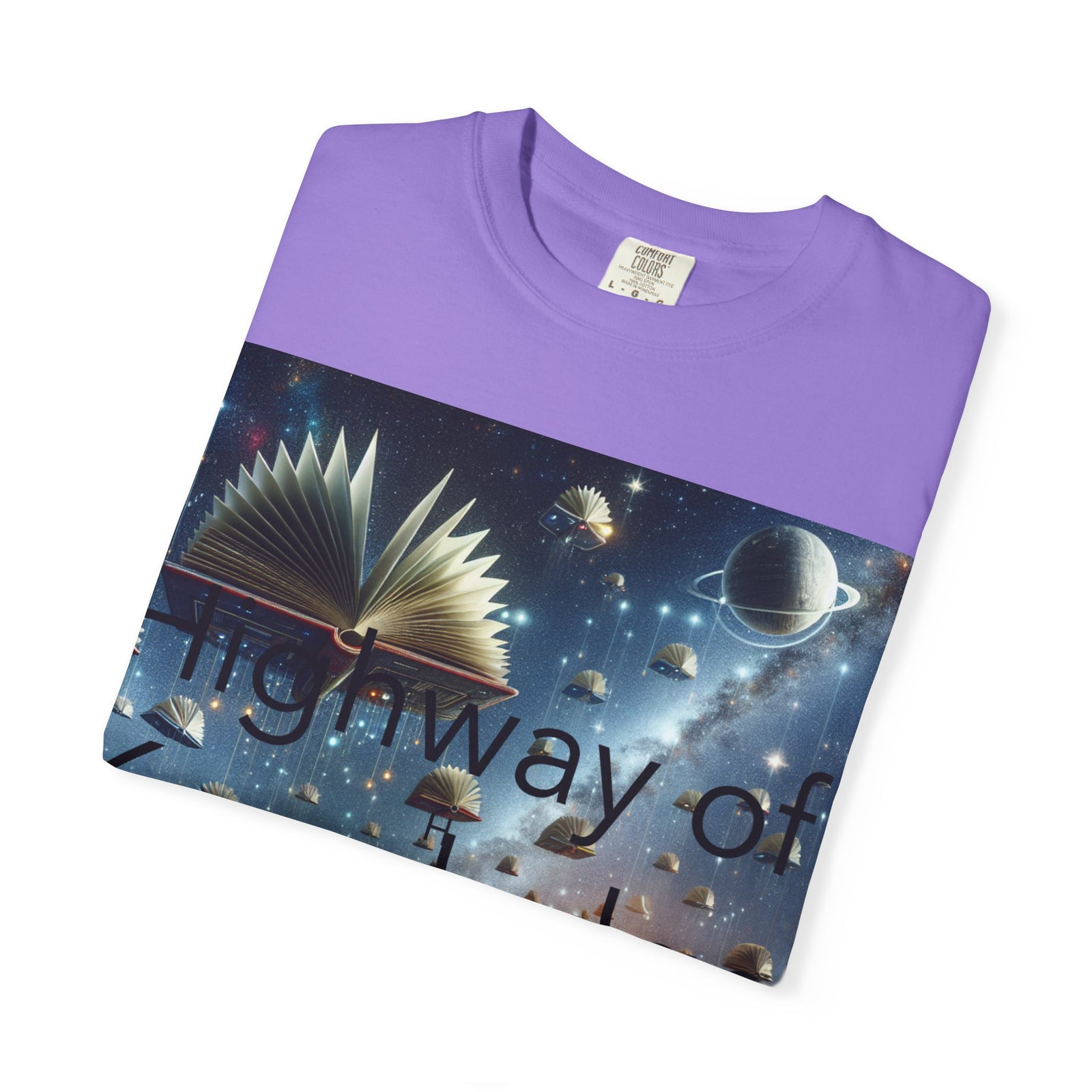 Highway of Knowledge Unisex Garment-Dyed T-shirt, Casual Tee, Gift for Readers, Book Lovers T-shirt, Unique Graphic Tee, Educational Apparel