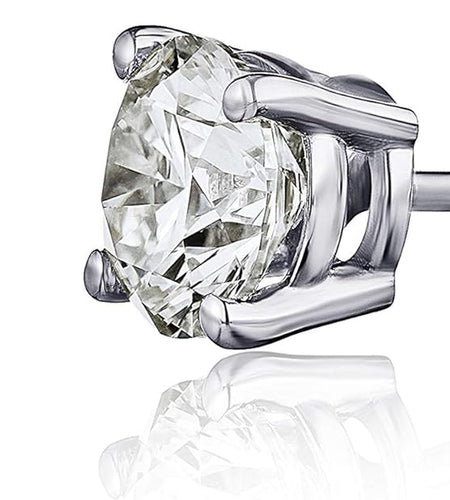 Certified Diamond Earrings for Women in 14K Gold with Screw Back and Post Studs (I1-I2 Clarity), Choice of Carat Weights