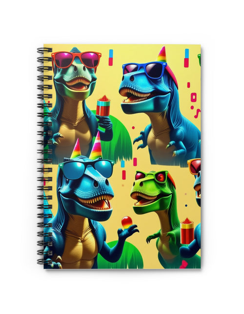 Load image into Gallery viewer, Dinosaur Notebook - Spiral Ruled Line Journal

