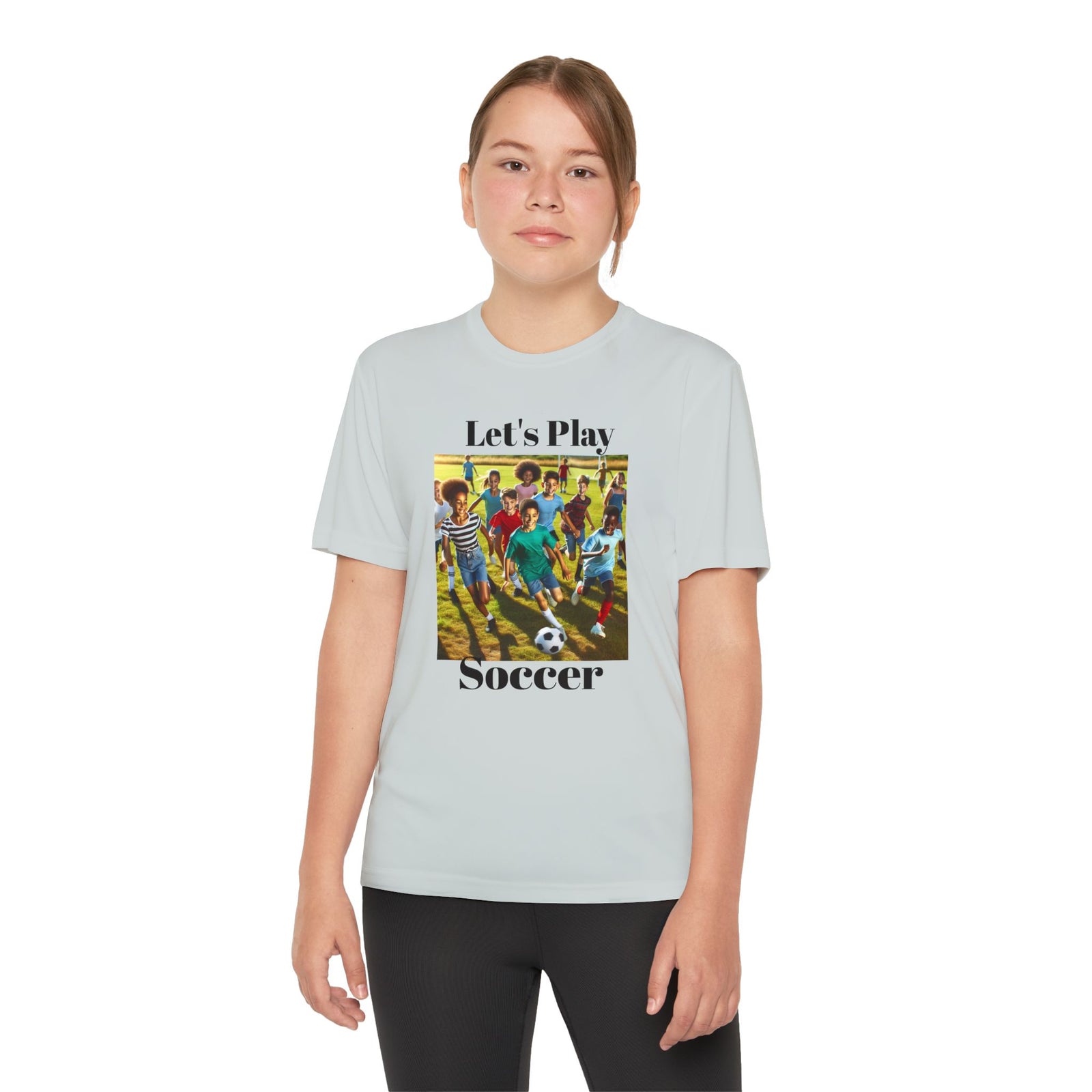 Youth Soccer Tee - Let's Play Soccer, Kids Sports Shirt, Soccer T-Shirt, Activewear for Boys & Girls, Team Spirit Apparel