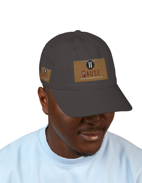 Load image into Gallery viewer, Cap Embroidered with &#39;Pause&#39; Design
