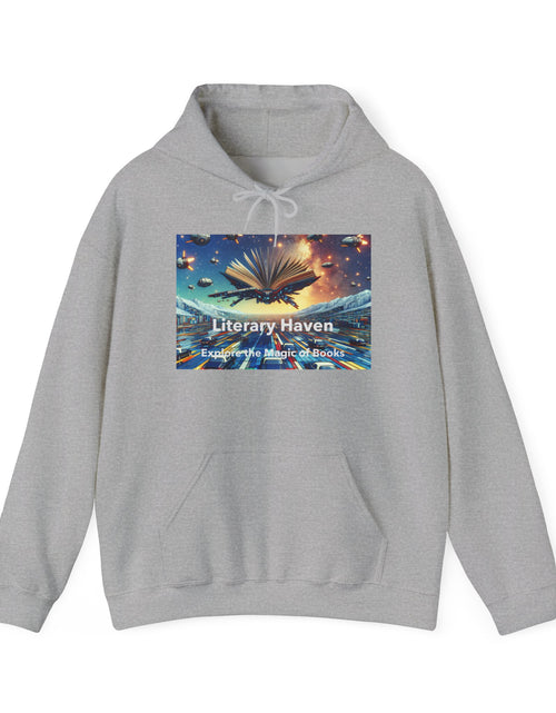 Load image into Gallery viewer, Literary Haven Hoodie, Cozy Book Lover Sweatshirt, Gifts for Readers, Bookworm Apparel, Literary Themed Clothing, Unique Reading Gift
