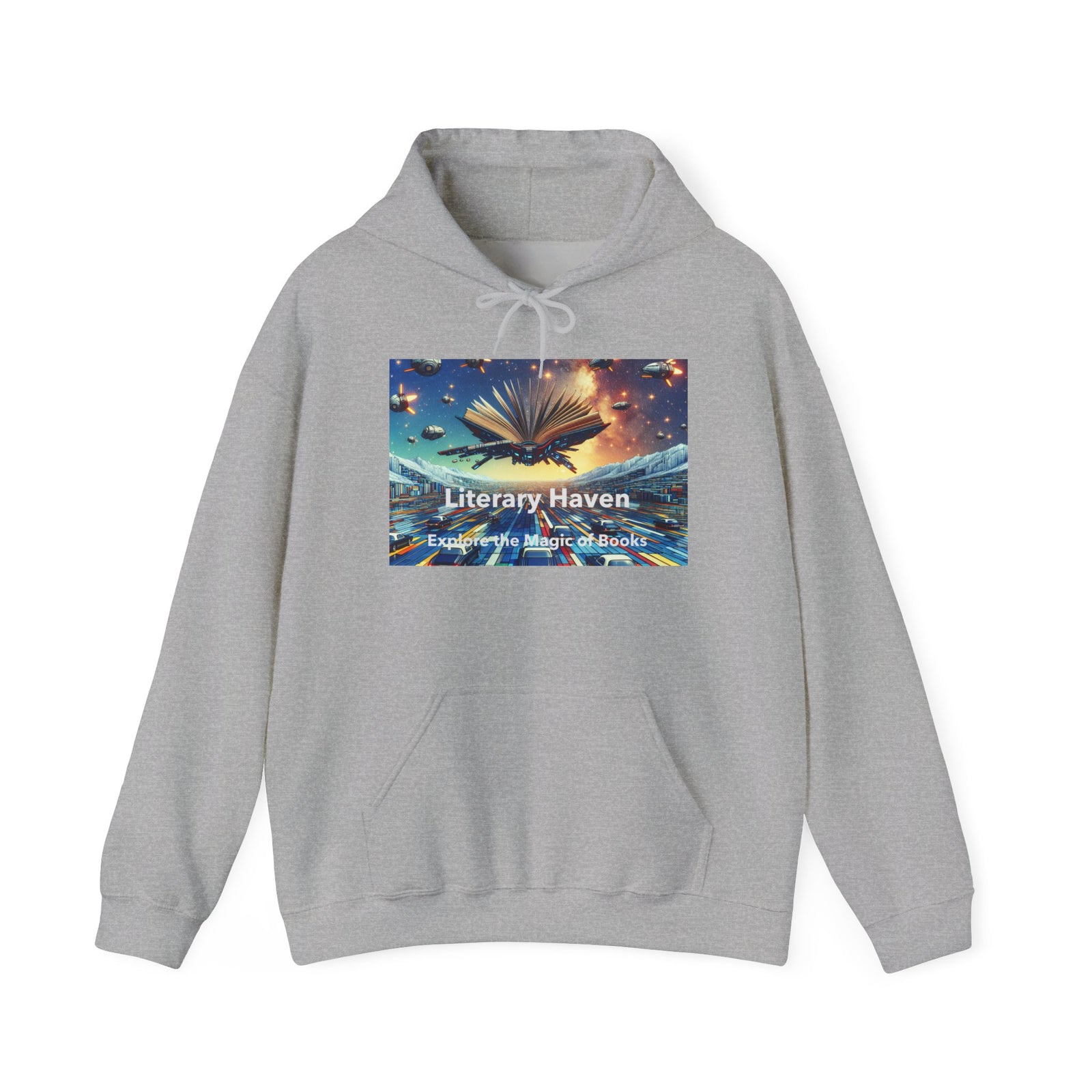 Literary Haven Hoodie, Cozy Book Lover Sweatshirt, Gifts for Readers, Bookworm Apparel, Literary Themed Clothing, Unique Reading Gift