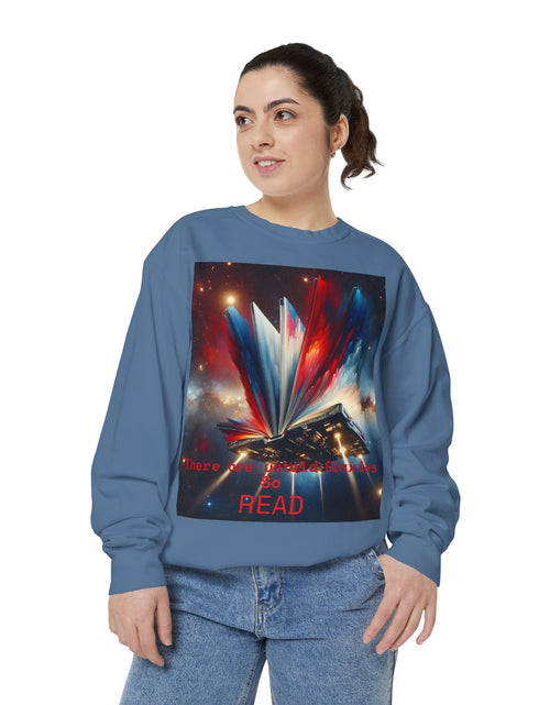 Load image into Gallery viewer, Books Lover Galaxy Sweatshirt
