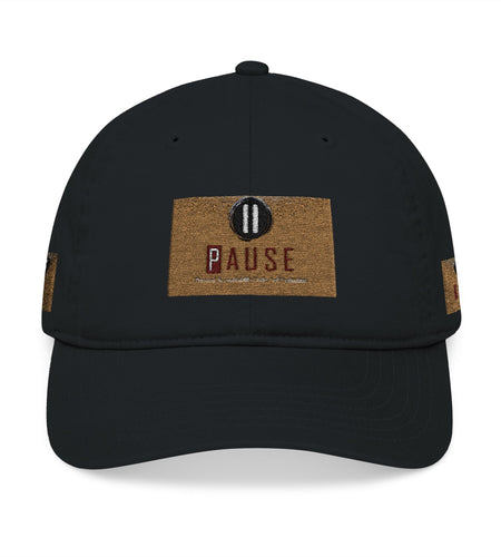 Cap Embroidered with 'Pause' Design