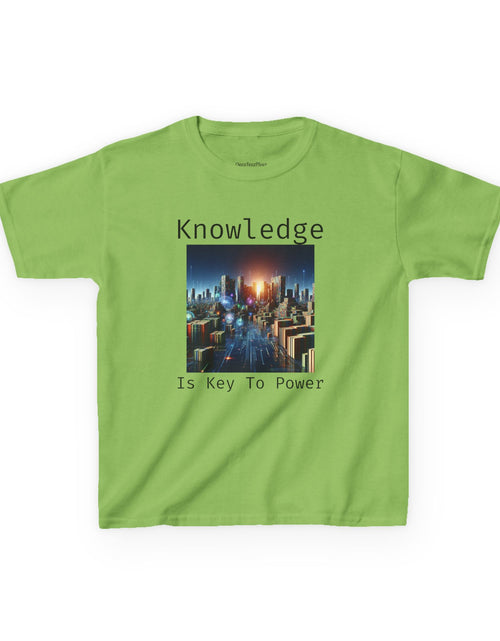 Load image into Gallery viewer, Knowledge Is Key to Power Kids Tee, Inspirational T-Shirt for Youth, Perfect for Back to School, Family Gatherings, Gift for Kids

