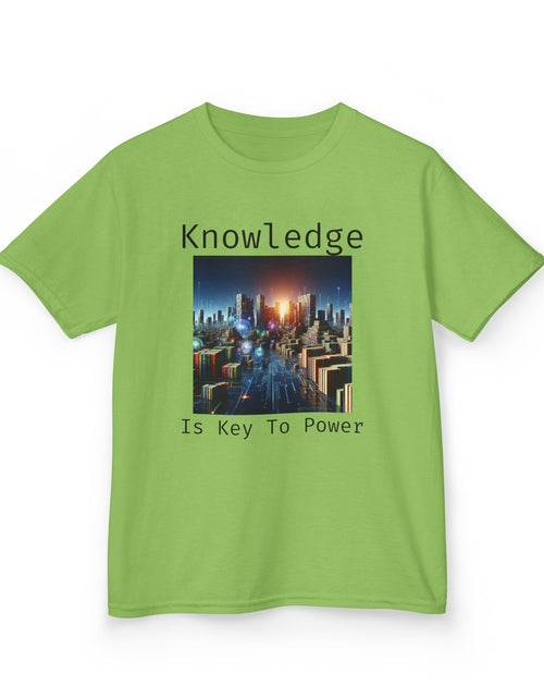 Load image into Gallery viewer, Knowledge Is Key to Power Kids Tee, Inspirational T-Shirt for Youth, Perfect for Back to School, Family Gatherings, Gift for Kids
