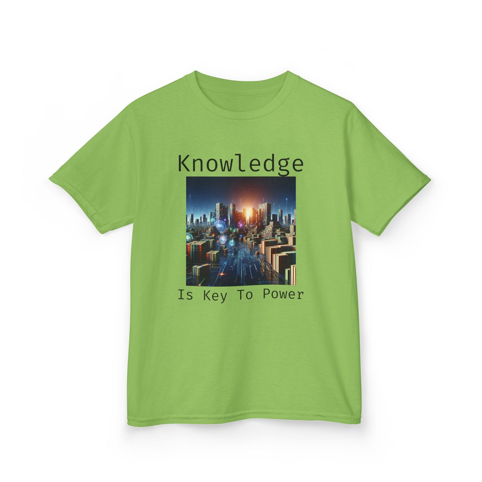 Knowledge Is Key to Power Kids Tee, Inspirational T-Shirt for Youth, Perfect for Back to School, Family Gatherings, Gift for Kids