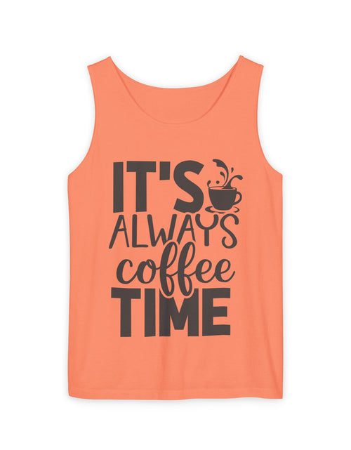 Load image into Gallery viewer, Coffee Time Tank Top, Stylish Unisex Tee, Coffee Lover Gift, Summer Fashion, Relaxed Vibe, Casual Wear
