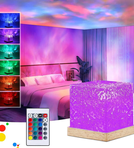 Ocean Wave Projector, Galaxy Projector 16 Color Night Lights with Remote Control for Bedroom Indoor Starry, Northern Aurora Projector, 3D Water Wave Effect Ceiling Lamp for Bedroom Room Decor